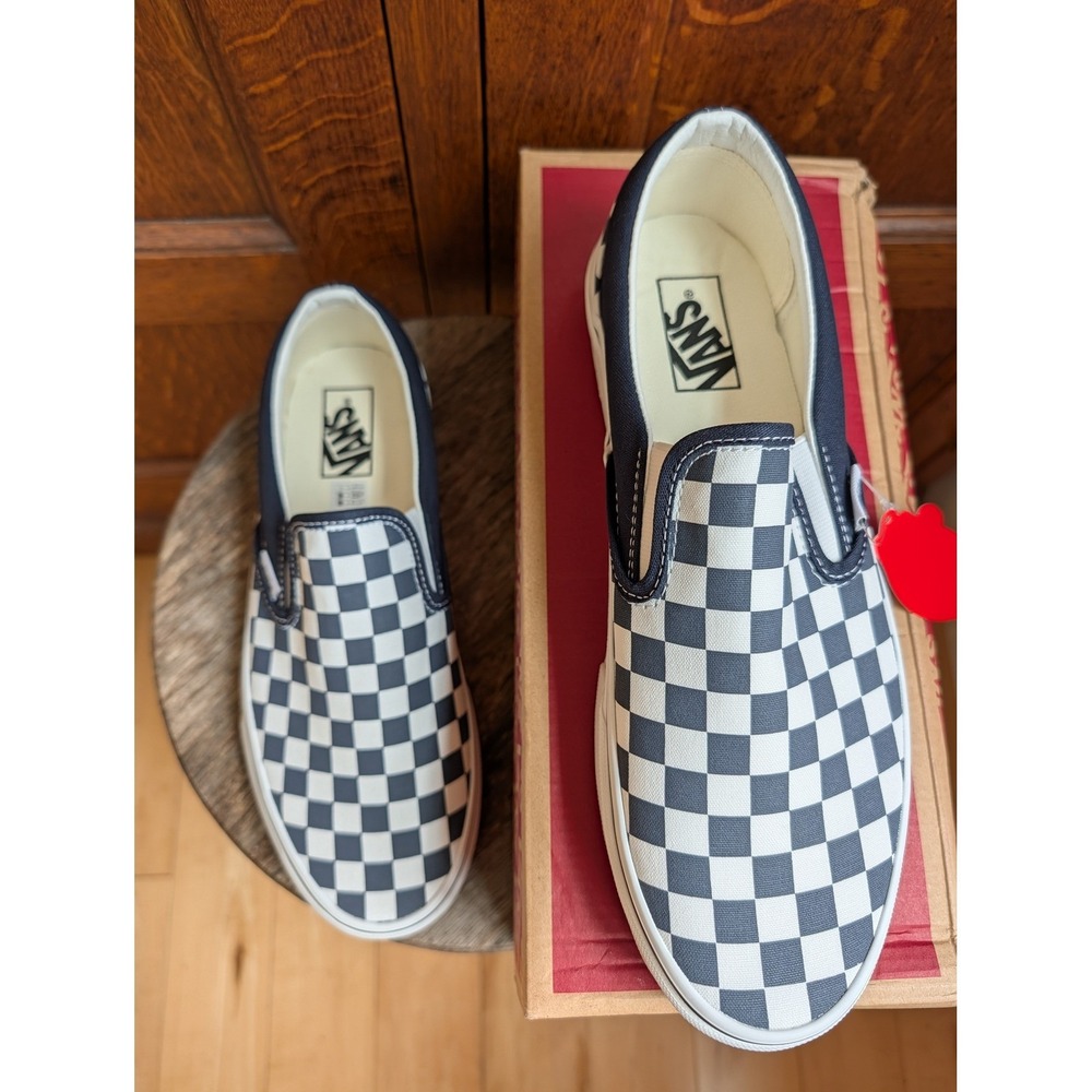 Vans Classic Slip-On Parisian Night Checkerboard Navy White VN0A5JMHARY Mens 10 - Picture 6 of 7